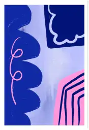 Affiche poster motif abstrait bleu rose