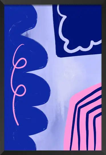 Affiche poster motif abstrait bleu rose