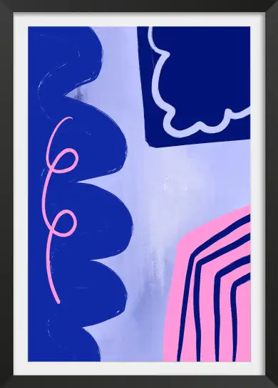 Affiche poster motif abstrait bleu rose