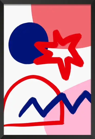 Affiche poster abstrait étoile rouge