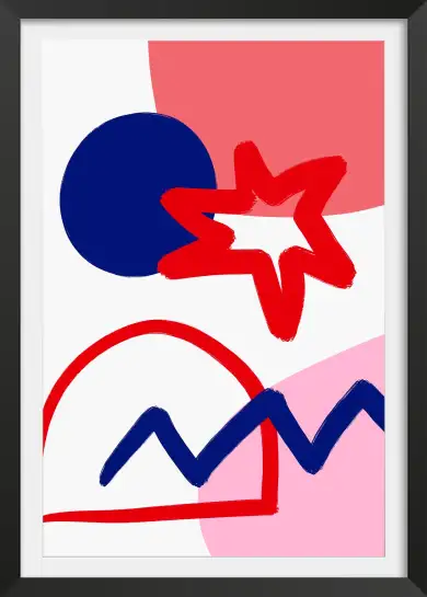 Affiche poster abstrait étoile rouge