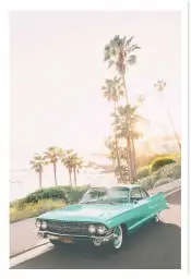 Affiche poster vintage californie palmiers
