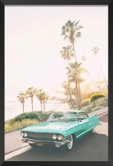 Affiche poster vintage californie palmiers