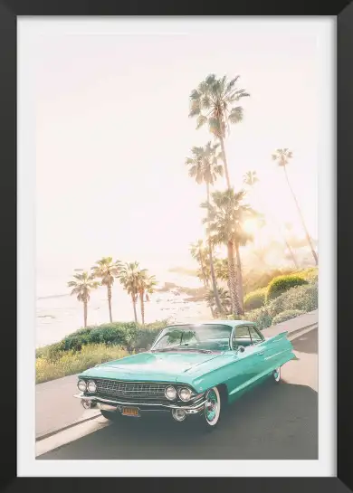 Affiche poster vintage californie palmiers