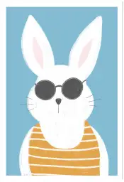 Affiche illustration lapin lunettes de soleil