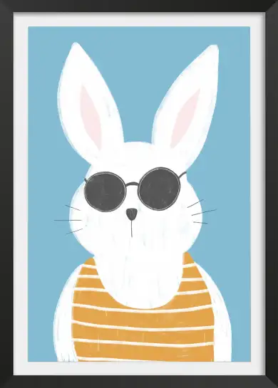 Affiche illustration lapin lunettes de soleil
