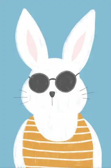 Affiche illustration lapin lunettes de soleil