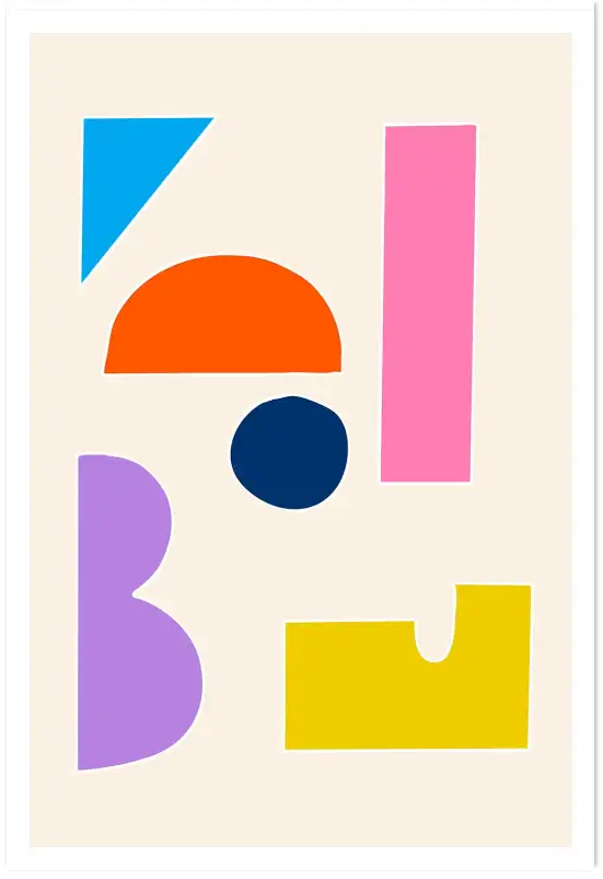Affiche art abstrait formes géométriques pop
