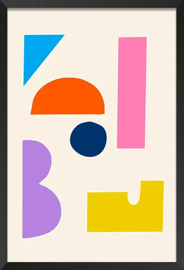Affiche art abstrait formes géométriques pop