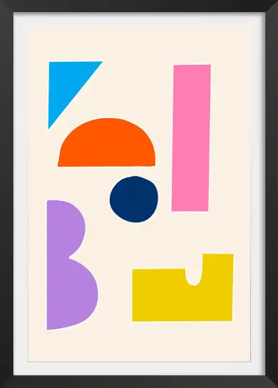 Affiche art abstrait formes géométriques pop