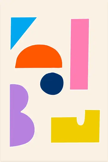 Affiche art abstrait formes géométriques pop