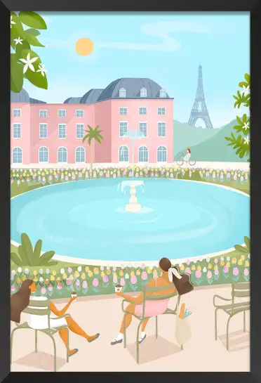Affiche illustration paris jardin du luxembourg