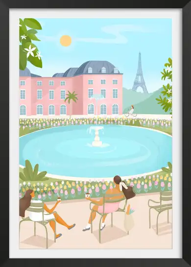 Affiche illustration paris jardin du luxembourg