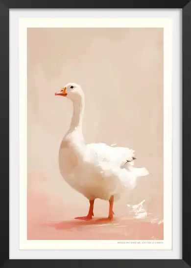 Affiche peinture oie blanche vintage