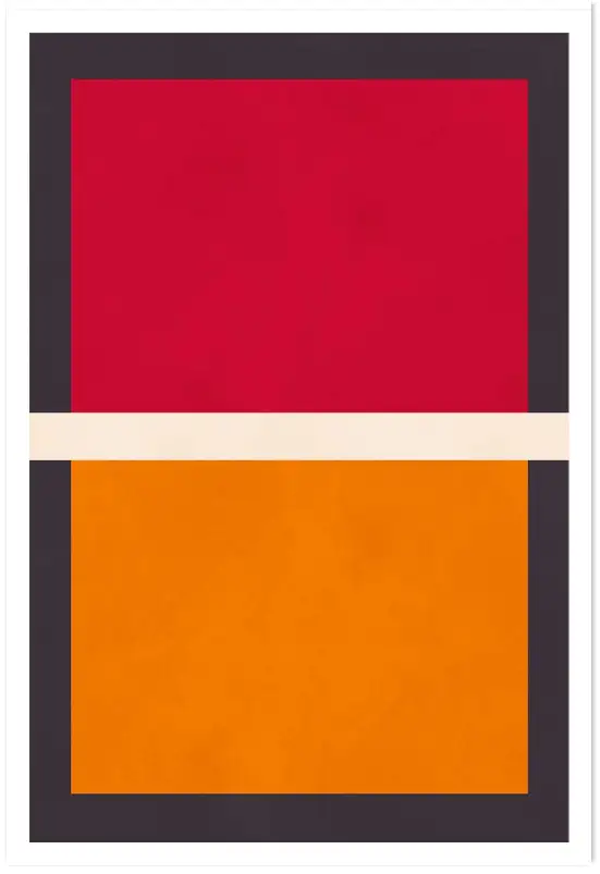 Affiche art abstrait rouge et orange