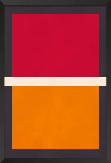 Affiche art abstrait rouge et orange