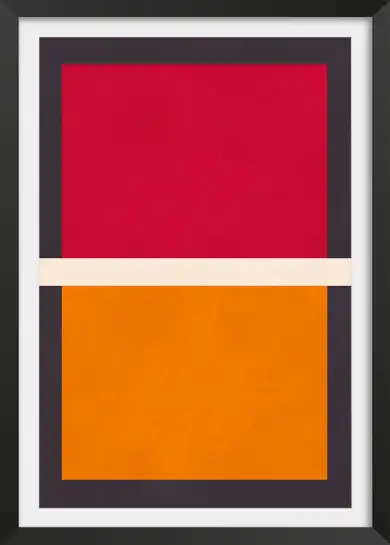 Affiche art abstrait rouge et orange