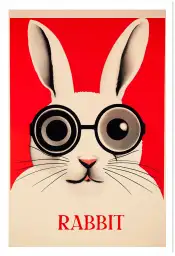 Affiche illustration lapin vintage
