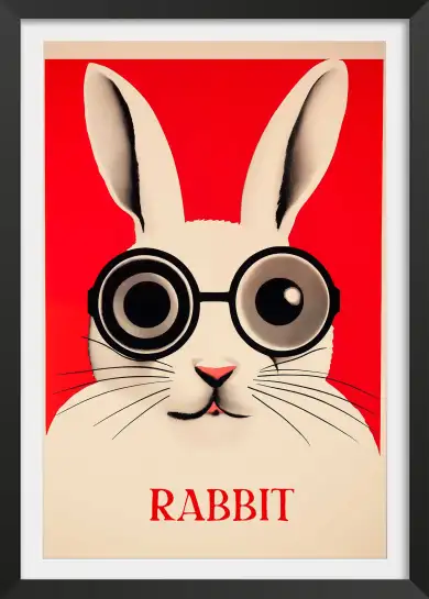 Affiche illustration lapin vintage