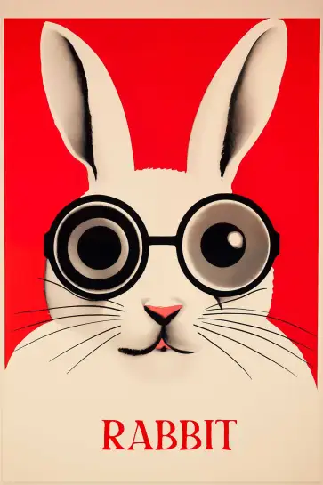 Affiche illustration lapin vintage