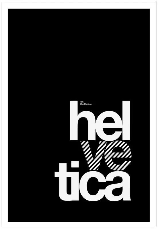 Affiche typographique helvetica noir et blanc