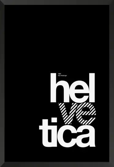 Affiche typographique helvetica noir et blanc