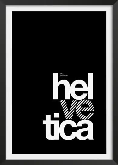 Affiche typographique helvetica noir et blanc