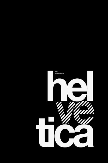 Affiche typographique helvetica noir et blanc