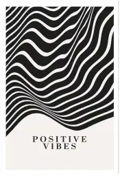 Affiche art abstrait ondulations positive vibes