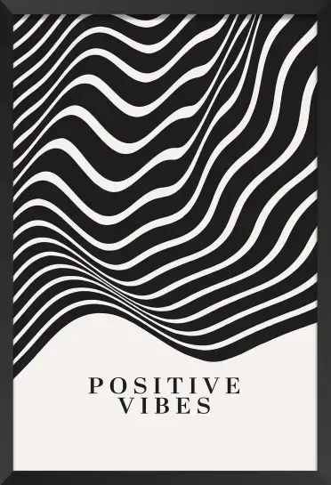 Affiche art abstrait ondulations positive vibes