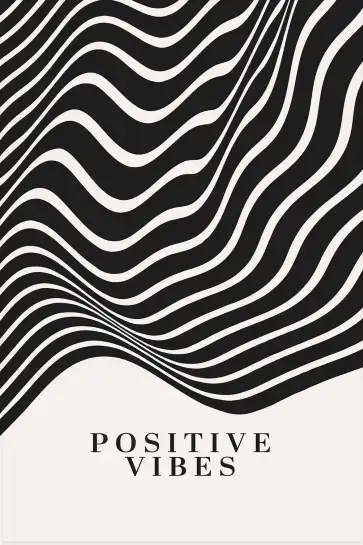 Affiche art abstrait ondulations positive vibes