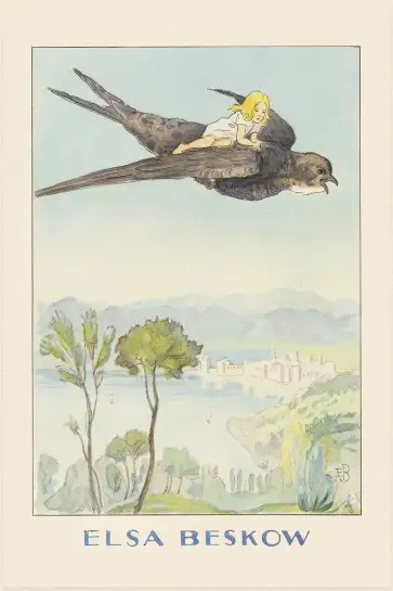 Affiche illustration poucette hirondelle elsa beskow
