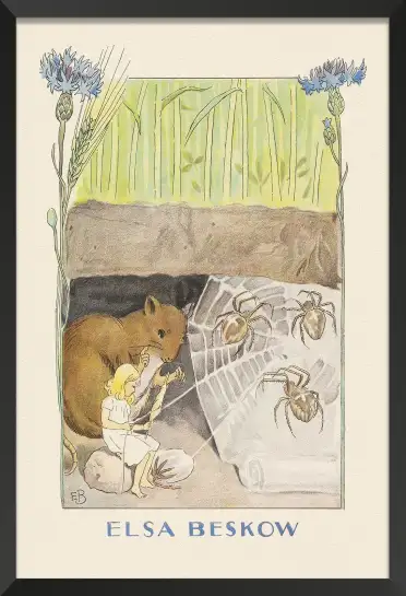 Affiche illustration poucette mulot araignees elsa beskow