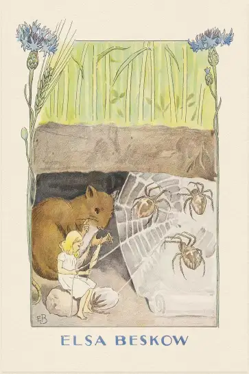 Affiche illustration poucette mulot araignees elsa beskow