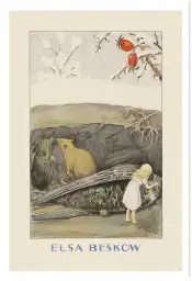 Affiche illustration poucette hirondelle blessee elsa beskow