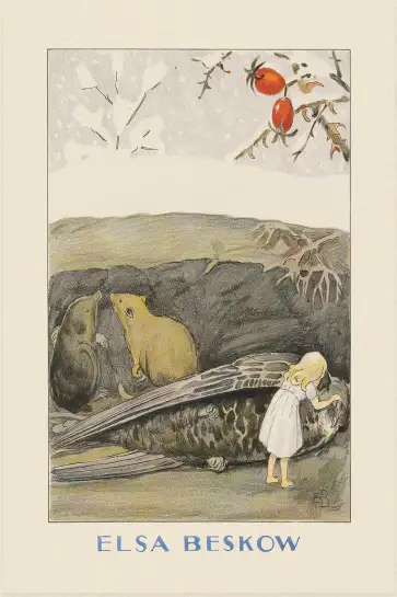Affiche illustration poucette hirondelle blessee elsa beskow