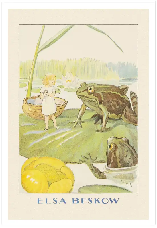Affiche illustration poucette crapaud nenuphar elsa beskow