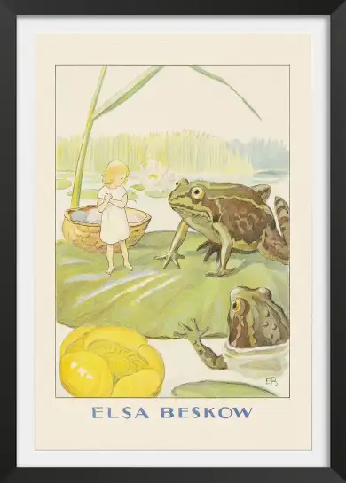 Affiche illustration poucette crapaud nenuphar elsa beskow
