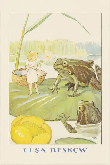Affiche illustration poucette crapaud nenuphar elsa beskow