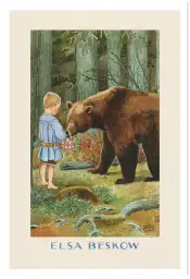Affiche illustration enfant ours foret elsa beskow