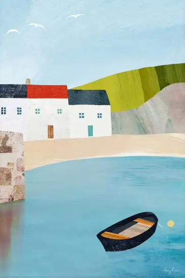 Barque dans une baie, charme d’un village méditerranéen
