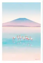 Flamants roses dans un lagon, évasion tropicale et nature sauvage