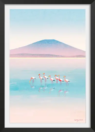 Flamants roses dans un lagon, évasion tropicale et nature sauvage