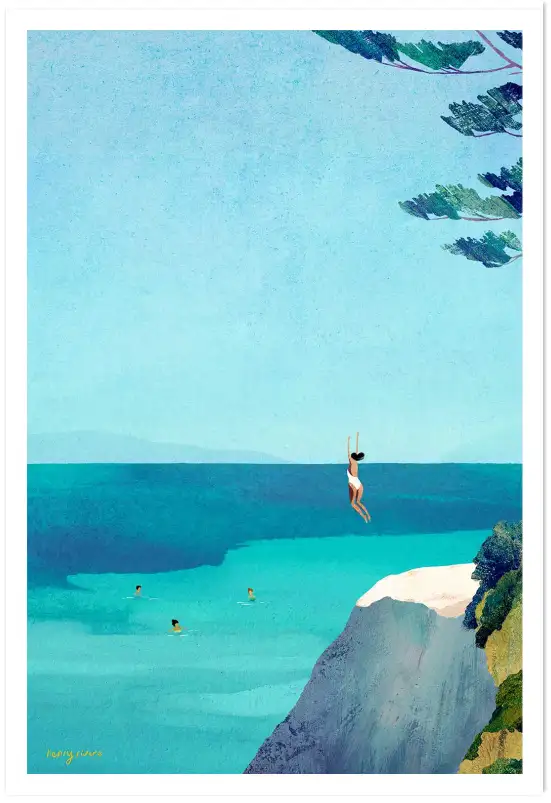 Plongeur dans la mer, sensation d’évasion et d’aventure