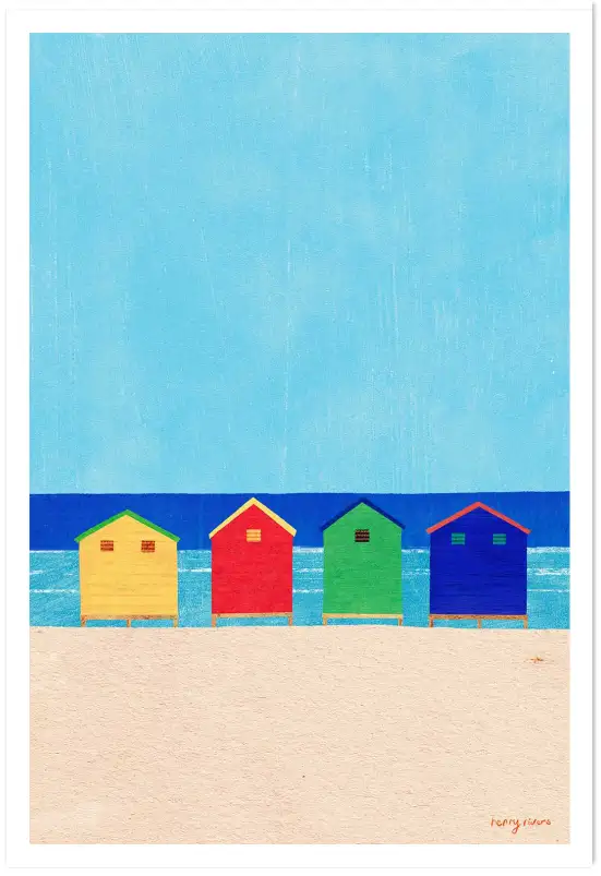 Affiche Poster Piscine Vue Ocean Henry Rivers