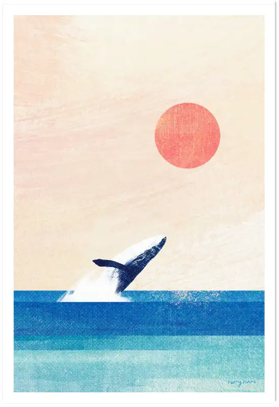 Affiche baleine soleil Henry Rivers