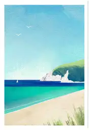 Affiche paysage cotier Henry Rivers