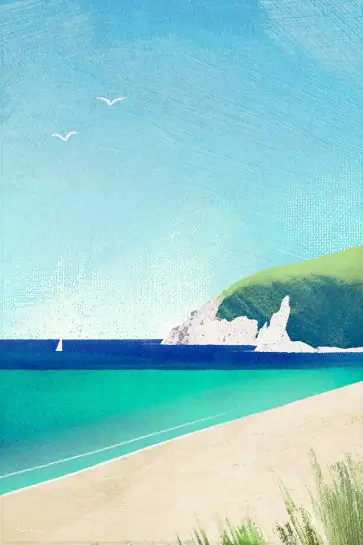 Affiche paysage cotier Henry Rivers