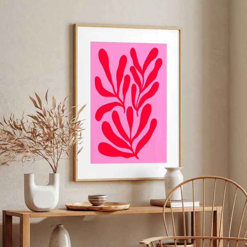 Affiche feuilles style Matisse