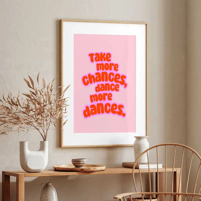 Affiche citation inspirante typographie rose